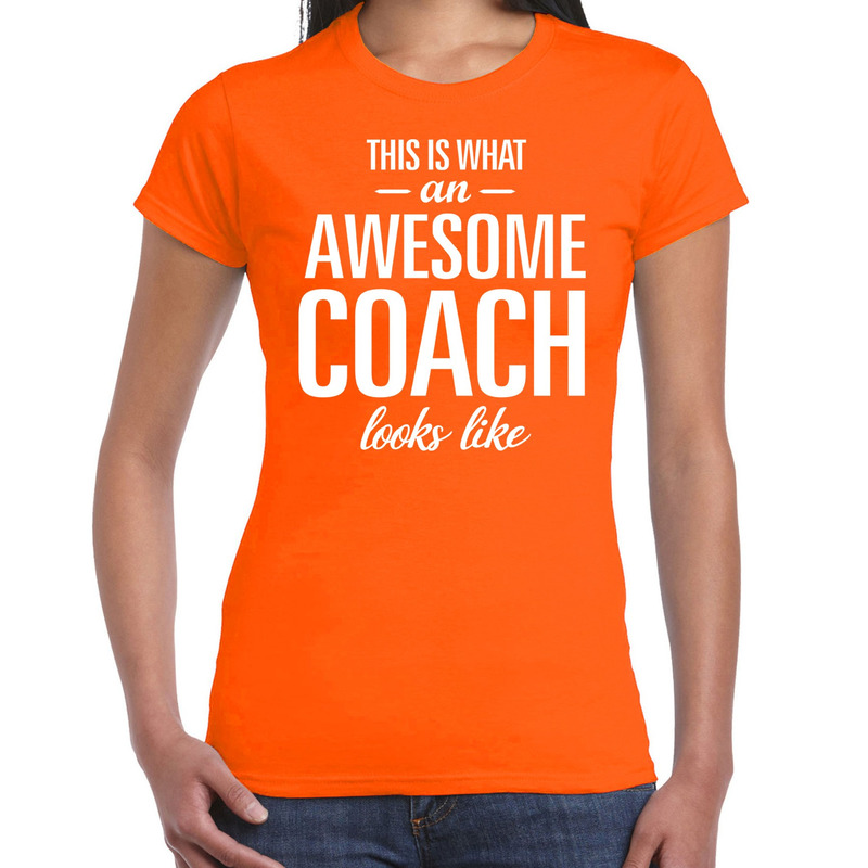 Awesome coach cadeau t shirt oranje dames Coach bedankt cadeau