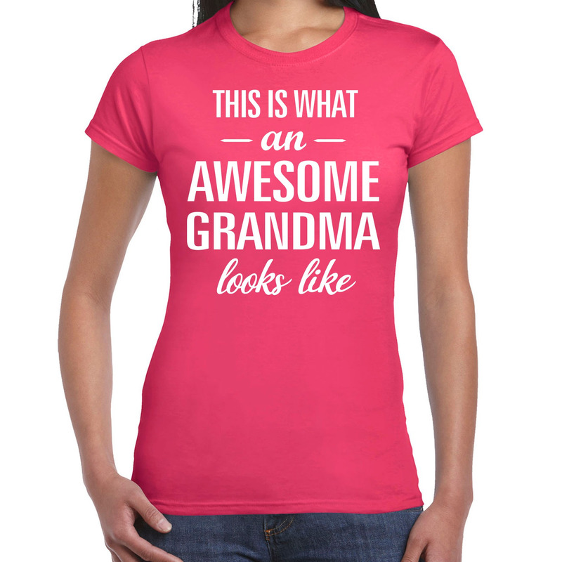 Awesome grandma geweldige oma cadeau t shirt roze dames Moederdag verjaardag cadeau