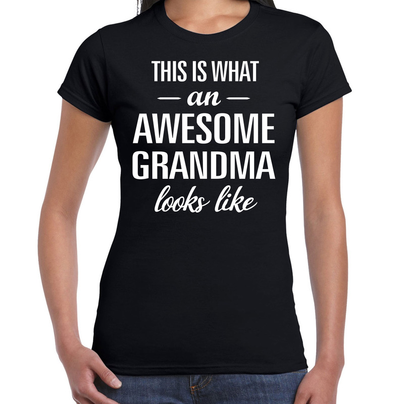 Awesome grandma geweldige oma cadeau t shirt zwart dames Moederdag verjaardag cadeau