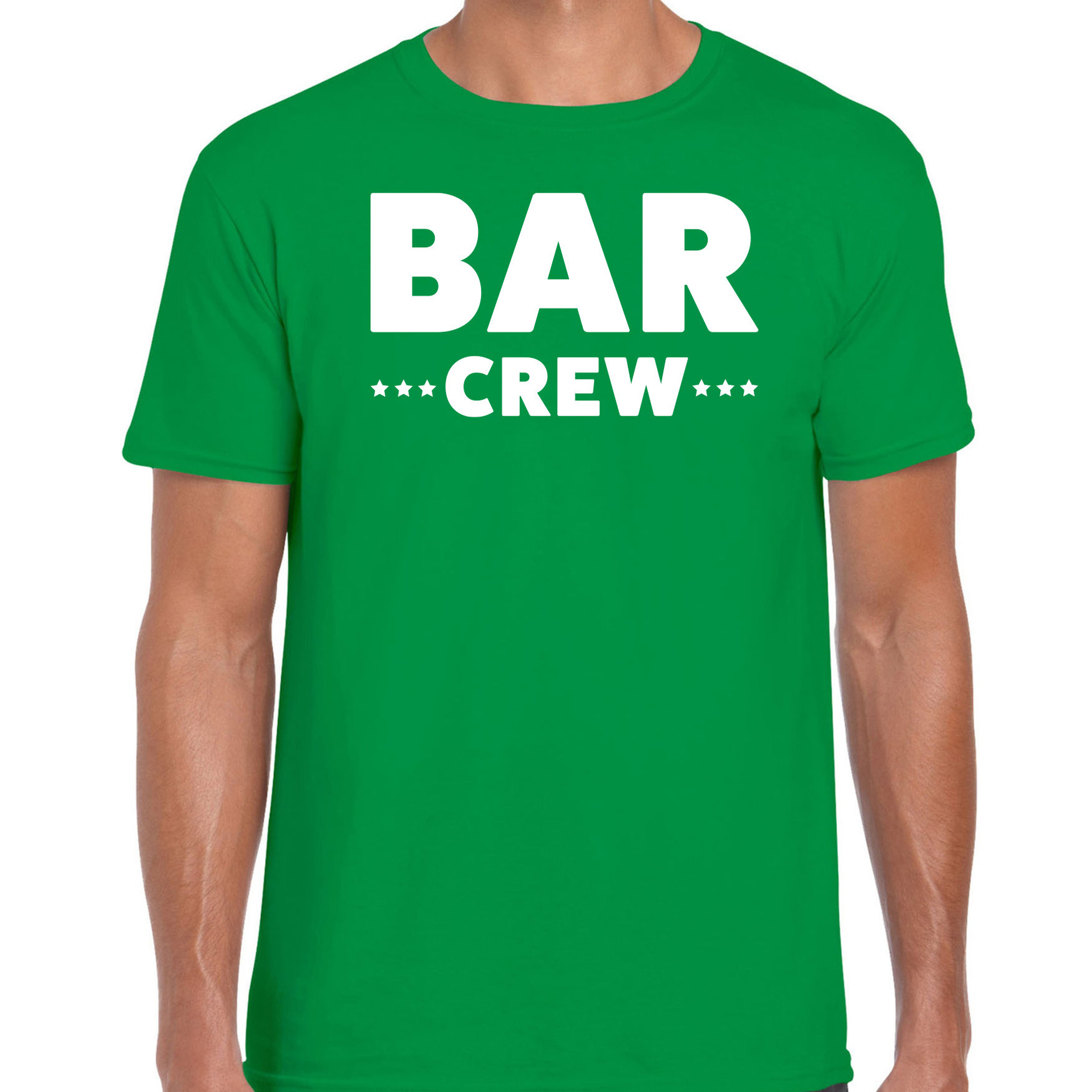 Bellatio Decorations Bar Crew t shirt voor heren personeel staff shirt groen