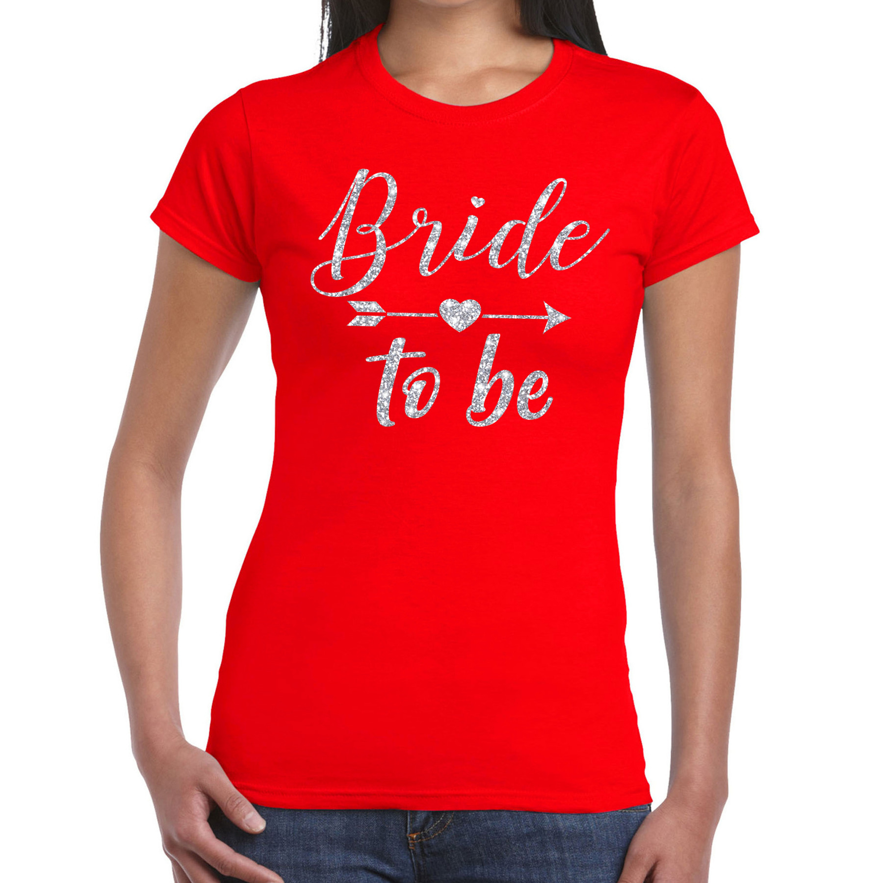 Bride to be tekst t shirt met Cupido pijl rood dames dames shirt Bride to be Vrijgezellenfeest kleding