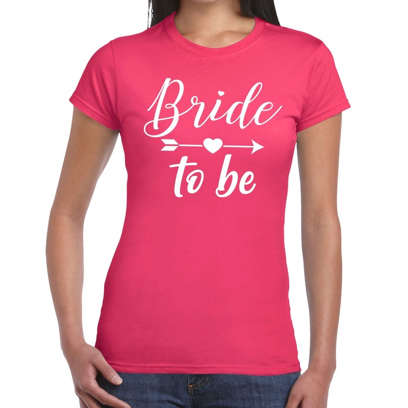 Bride to be tekst t shirt met Cupido pijl roze dames dames shirt Bride to be Vrijgezellenfeest kleding