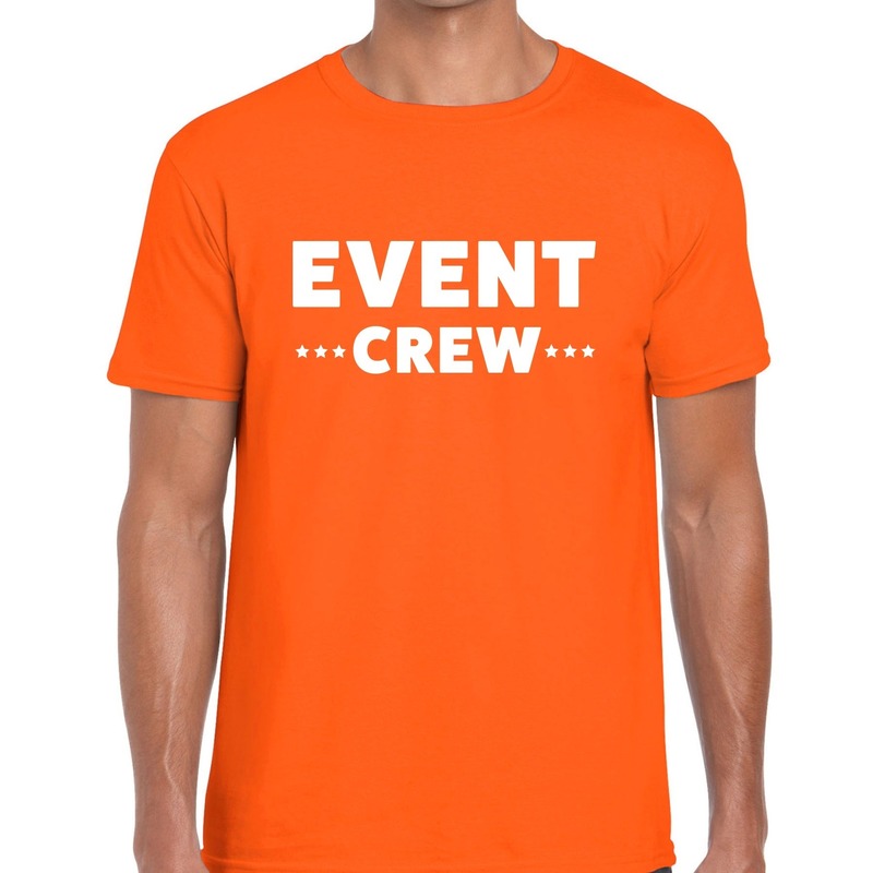 Event crew tekst t shirt oranje heren evenementen staff personeel shirt