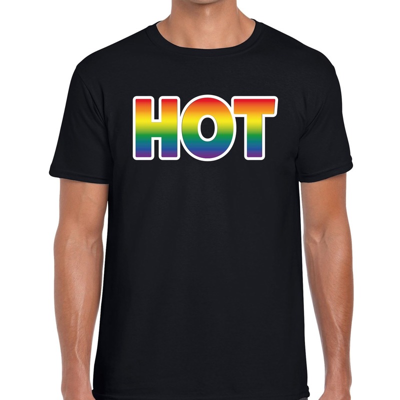 Hot gaypride t shirt regenboog t shirt zwart voor heren Gay pride