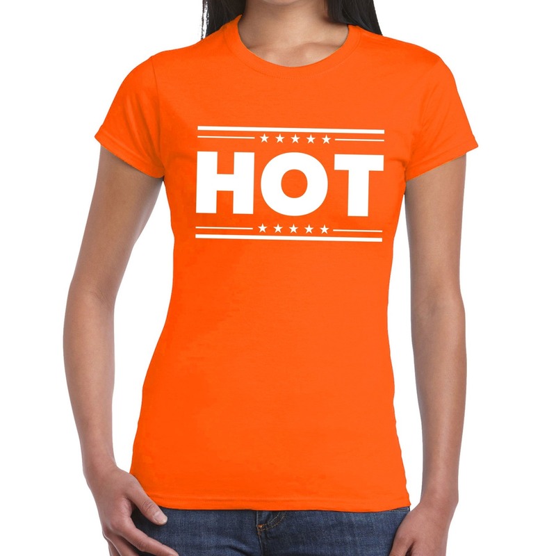 Hot t shirt oranje dames