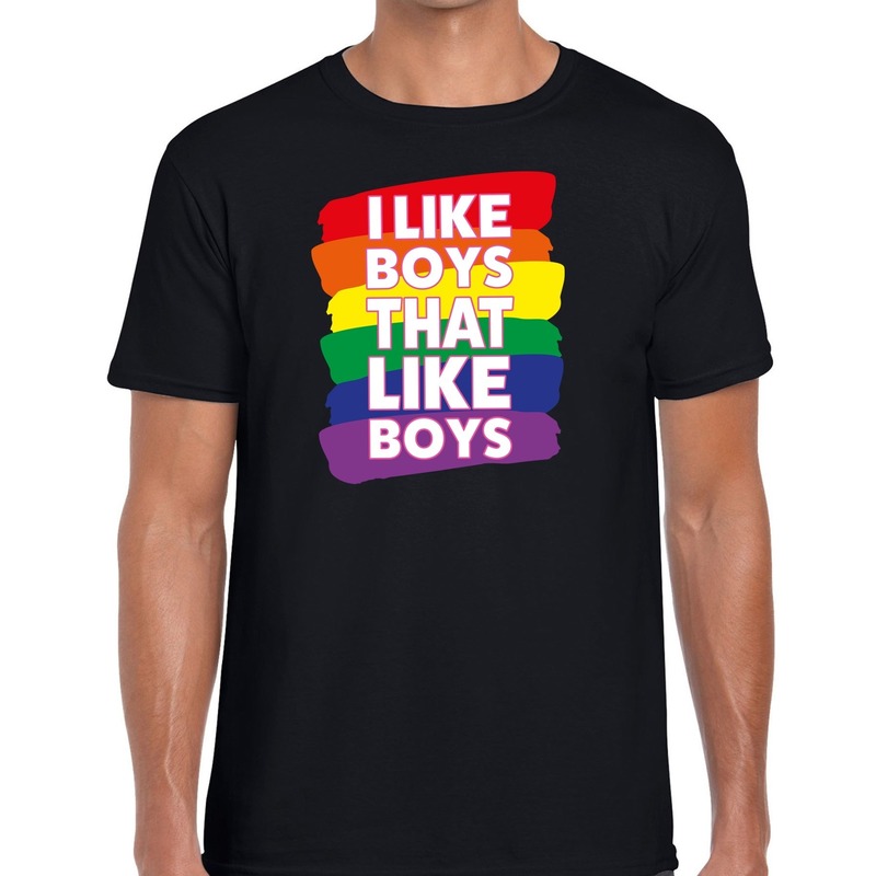 I like boys that like boys gay pride t shirt zwart shirt regenboogvoor heren gaypride kleding