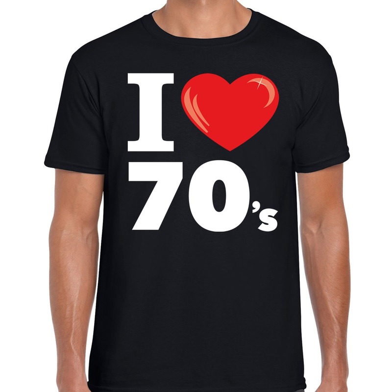 I love 70s t shirt zwart heren i love seventies shirt heren