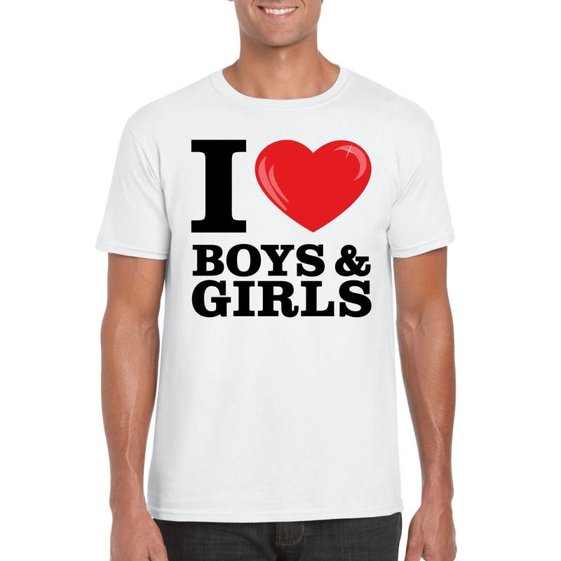 I love boys girls t shirt wit heren
