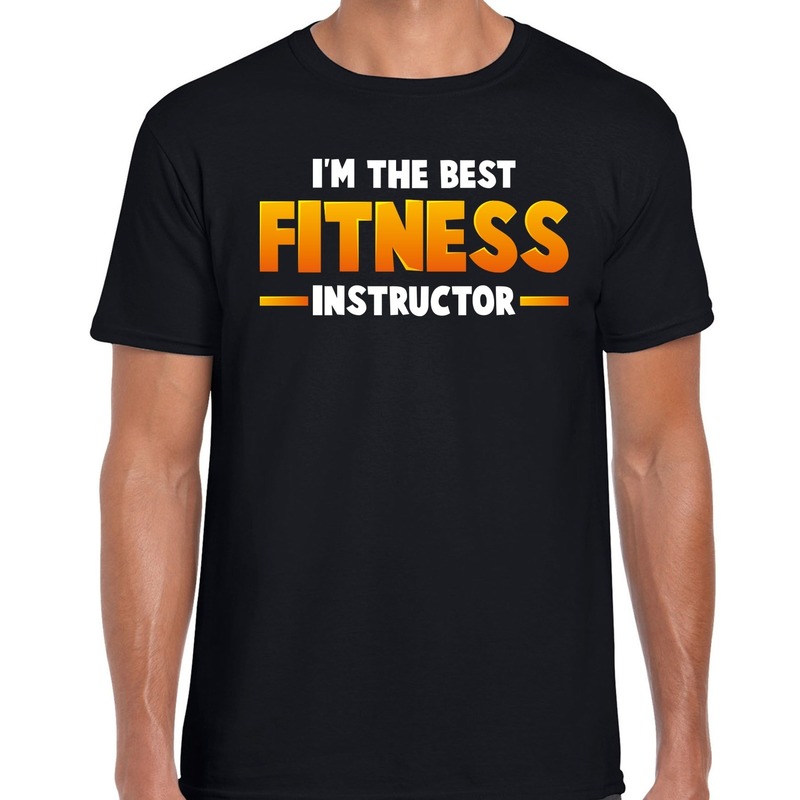 Im the best fitness instructor t shirt zwart voor heren sportschool trainingskleding