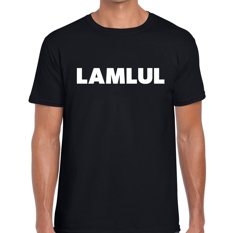 Lamlul tekst t shirt zwart heren heren fun tekst shirt Lamlul
