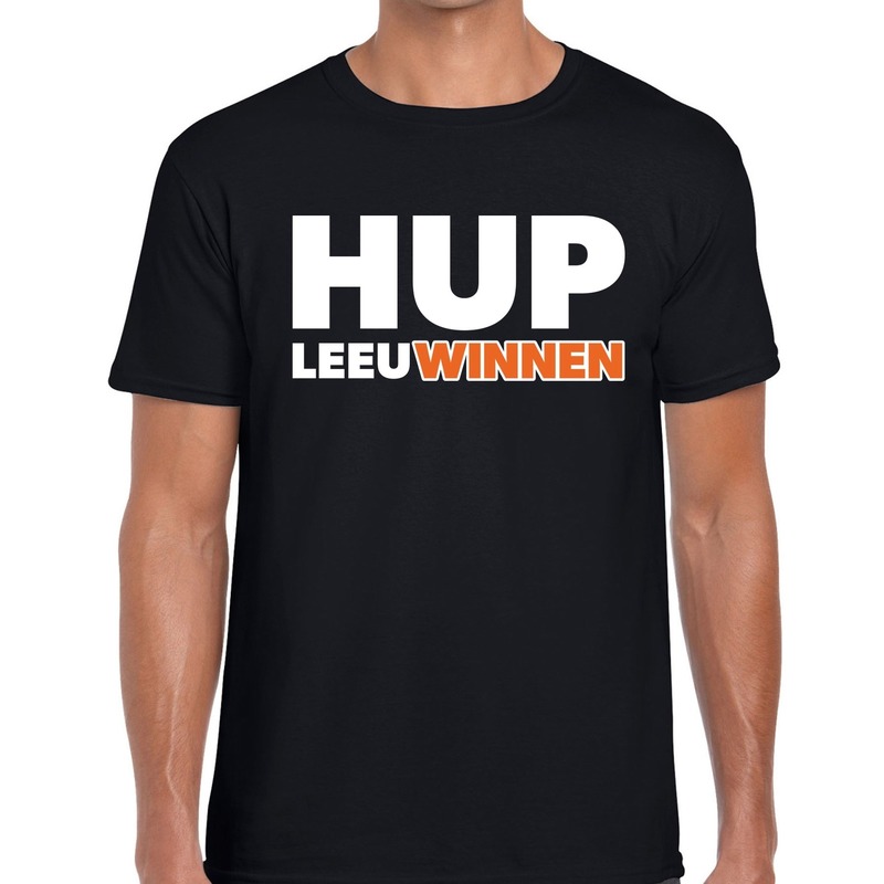 Nederland supporter t-shirt Hup LeeuWinnen zwart heren - landen kleding