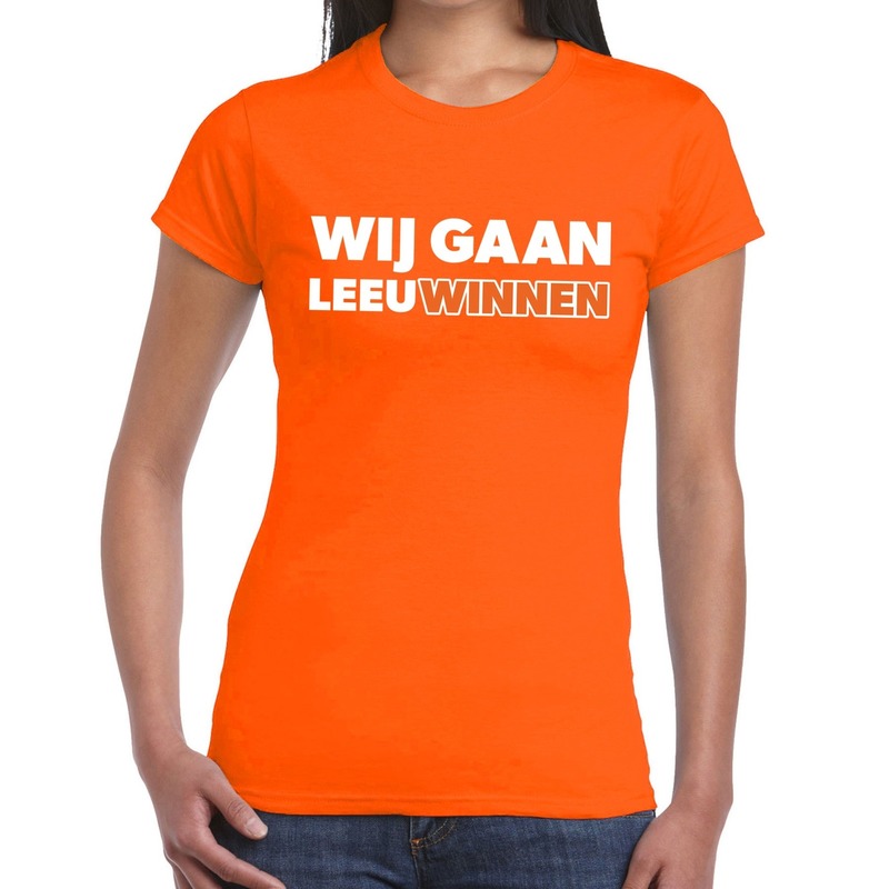 Nederland supporter t shirt Wij gaan Leeuwinnen oranje dames landen kleding
