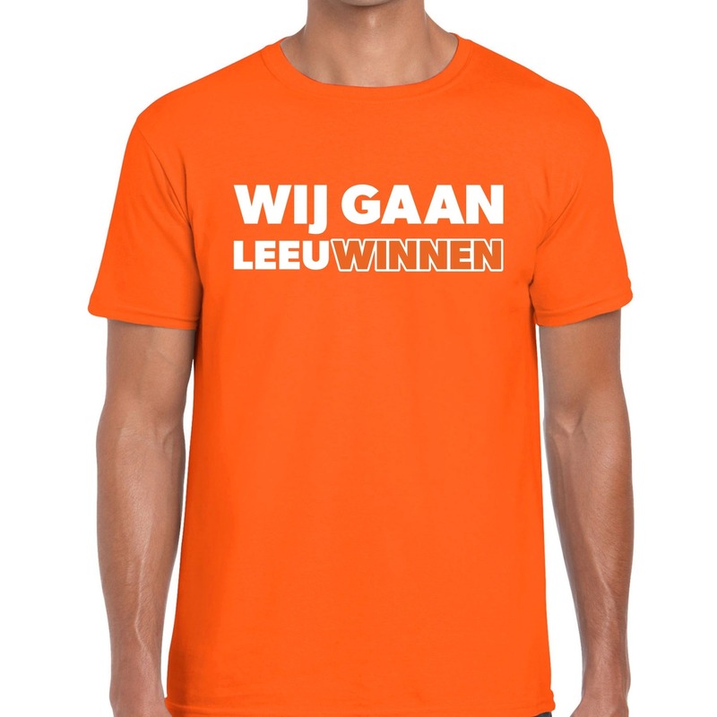 Nederland supporter t-shirt Wij gaan Leeuwinnen oranje heren - landen kleding