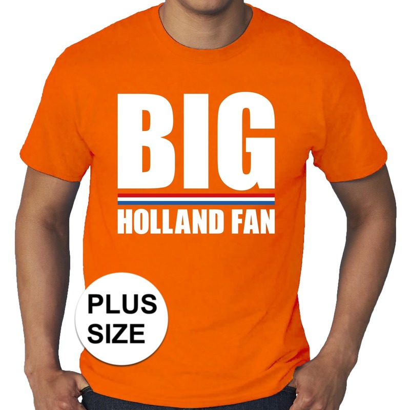 Oranje Big Holland fan grote maten shirt heren Oranje Koningsdag Holland supporter kleding