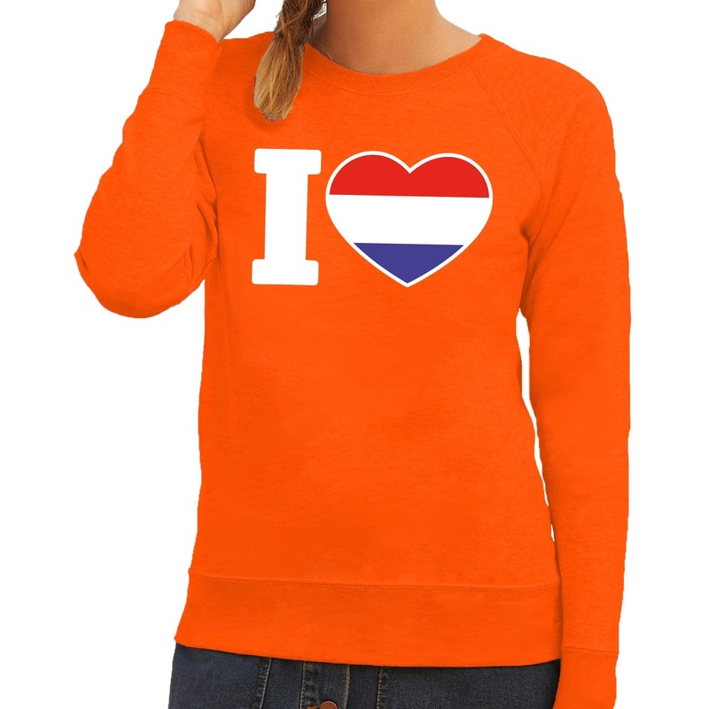 Oranje Holland vlag sweater trui dames Oranje Koningsdag supporter kleding