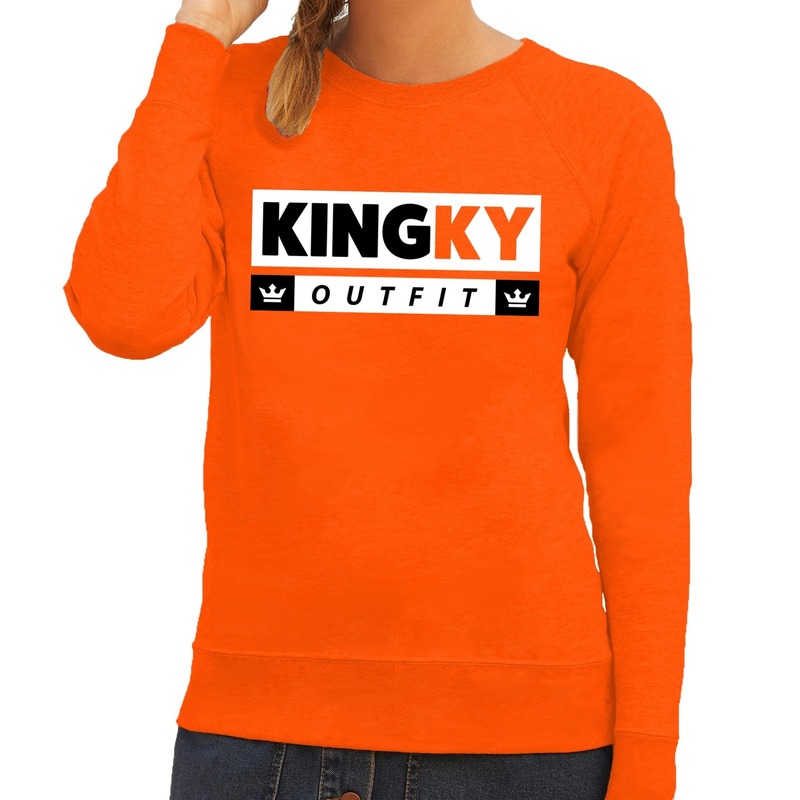 Oranje Kingky outfit trui Sweater voor dames Koningsdag kleding