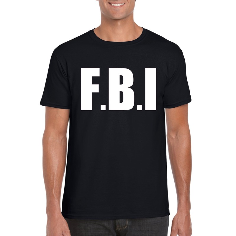Politie FBI tekst t shirt zwart heren