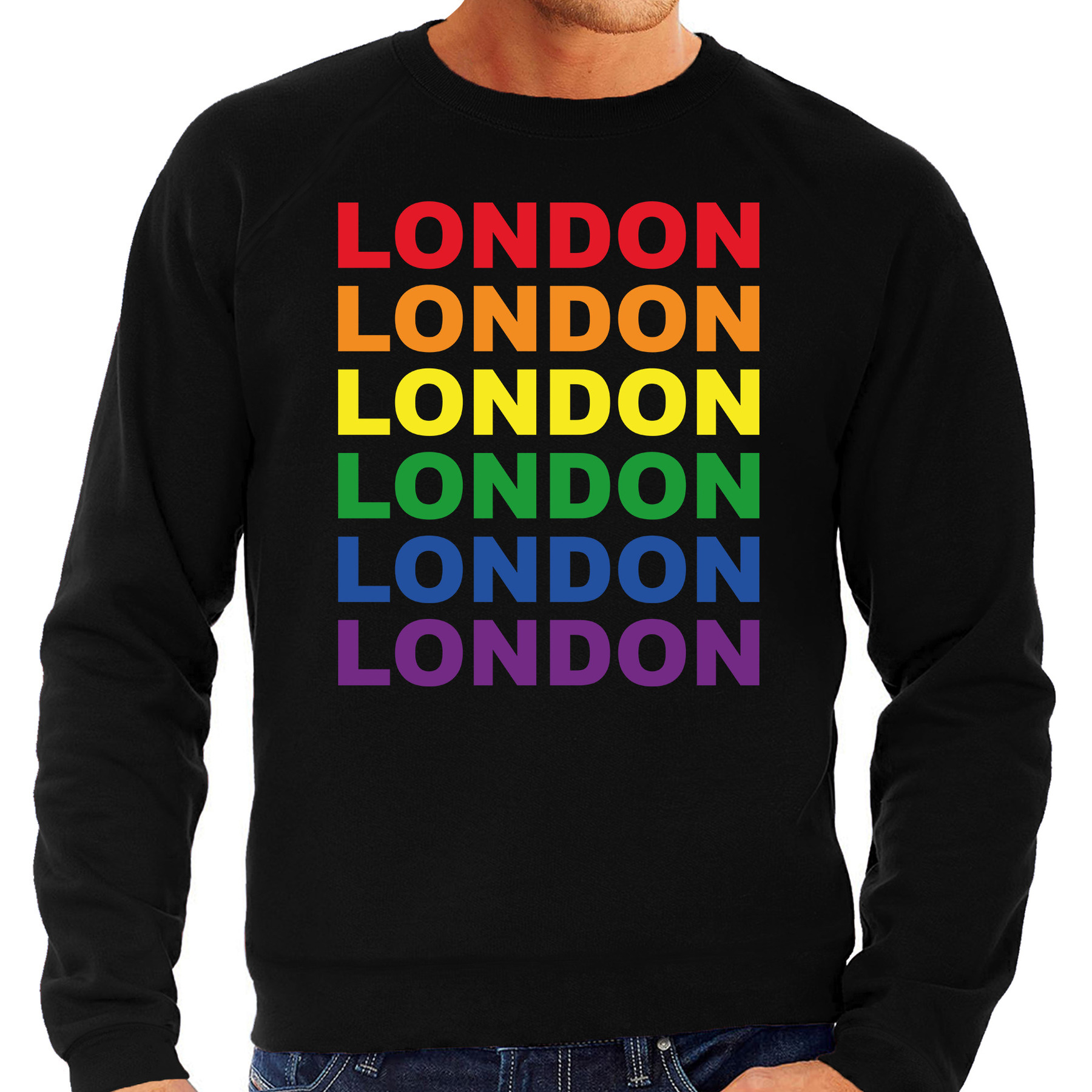 Regenboog London gay pride - parade zwarte sweater voor heren - LHBT evenement sweaters kleding