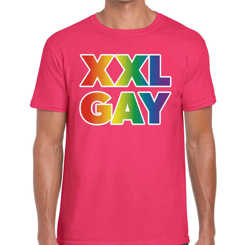 Regenboog XXL gay pride - parade fuchsia t-shirt voor heren - LHBT evenement shirts kleding - outfit