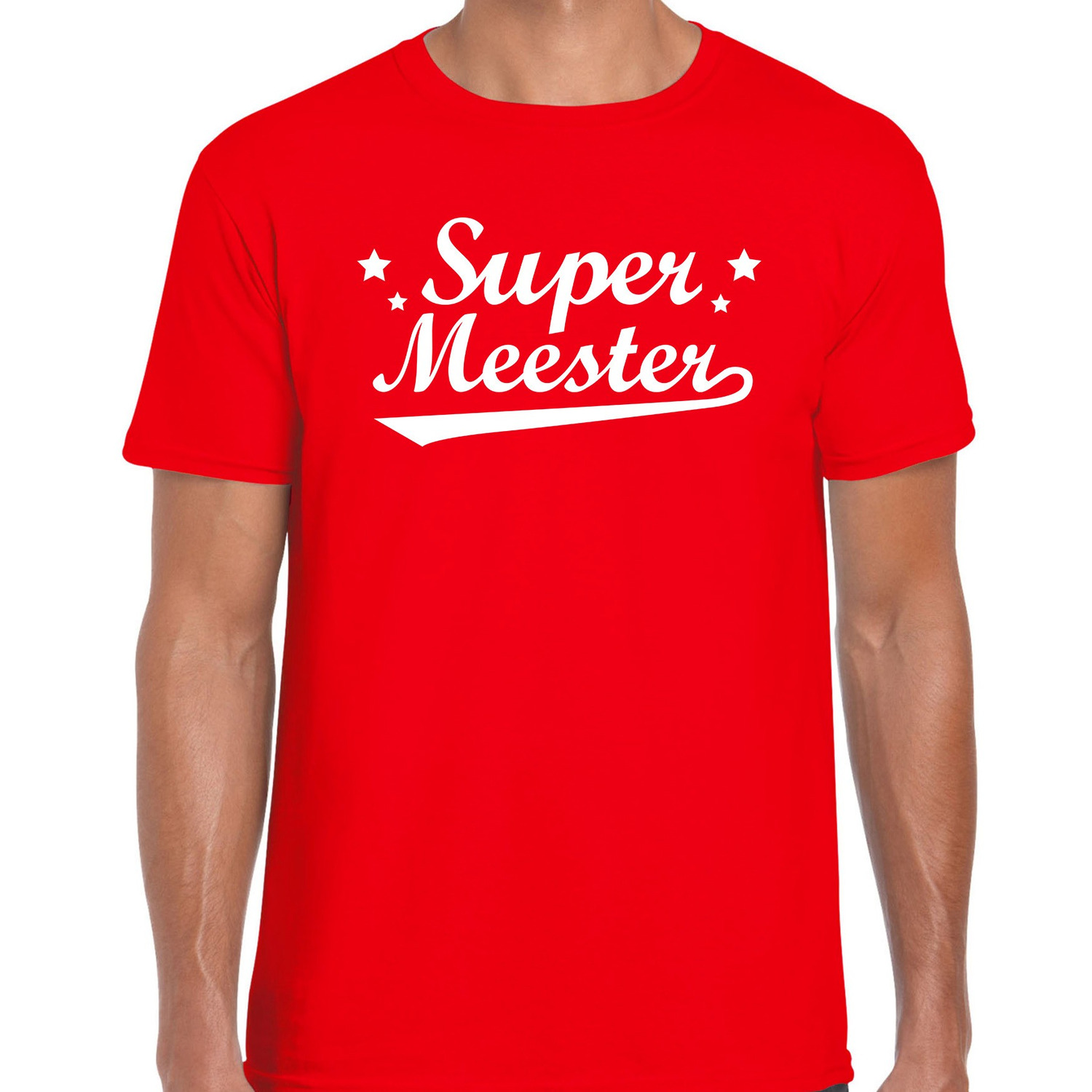 Super meester cadeau t shirt rood heren Einde schooljaar meesterdag cadeau