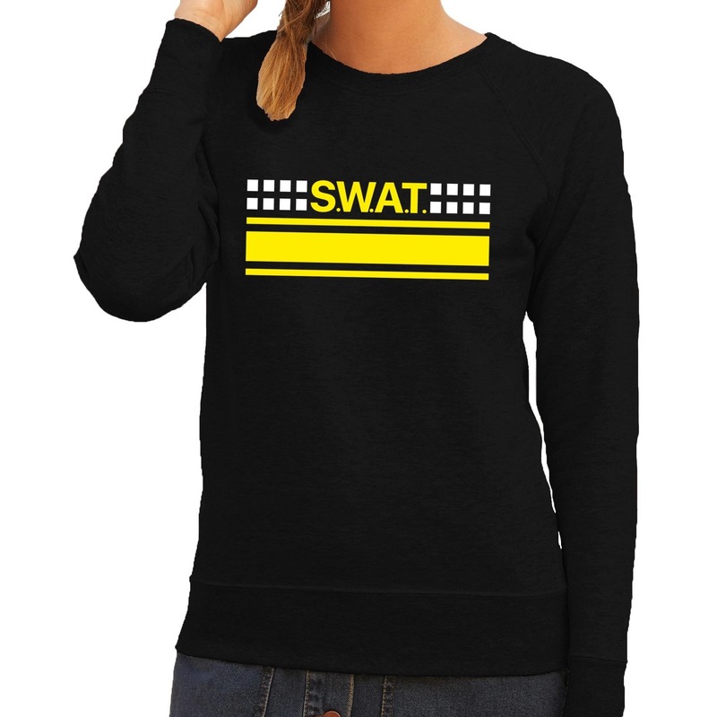 SWAT speciale eenheid logo zwarte sweater voor dames Politie verkleedkleding