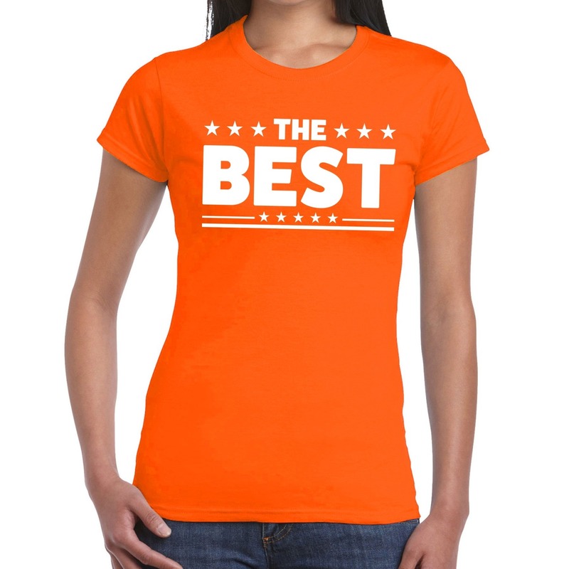 The Best tekst t shirt oranje dames dames shirt The Best oranje kleding