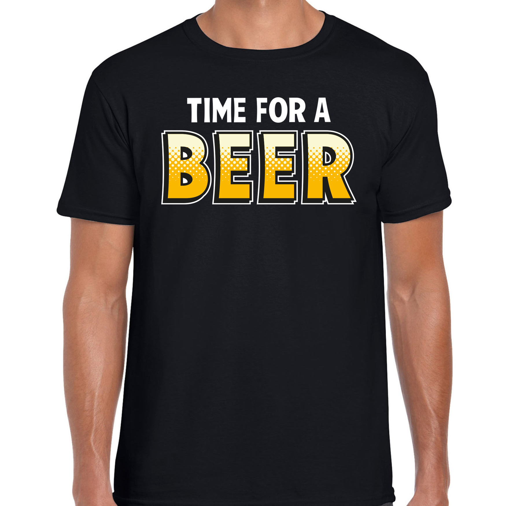 Time for a beer drank fun t-shirt zwart voor heren - bier - drink shirt kleding - drank thema