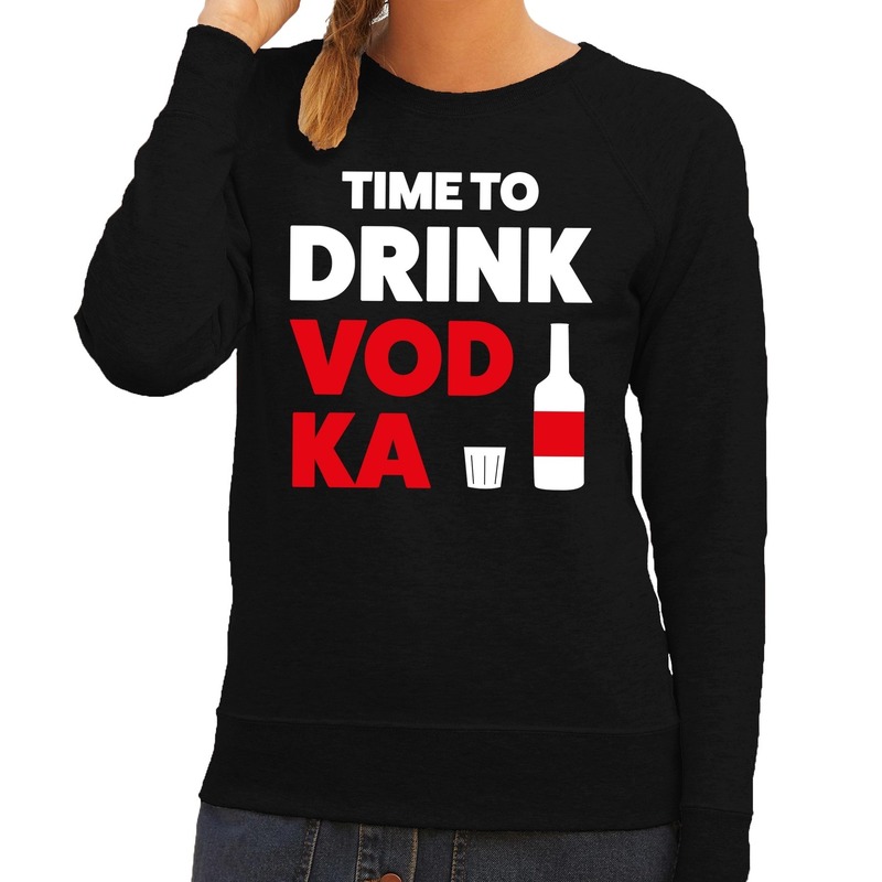 Time to Drink Vodka tekst sweater zwart dames dames trui Time to Drink Vodka