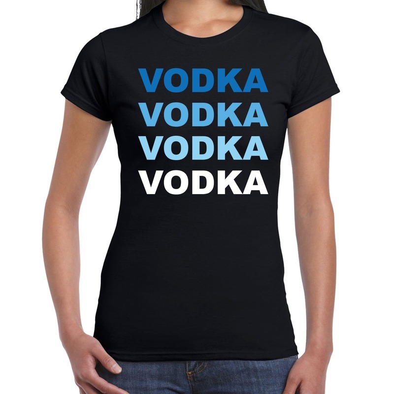Vodka drank fun t-shirt zwart voor dames - Wodka - drank - alcohol thema shirt/kleding