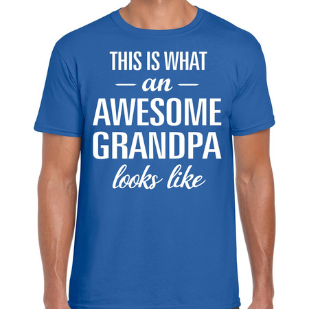 Awesome Grandpa - geweldige opa cadeau vaderdag t-shirt blauw heren - Vaderdag cadeau