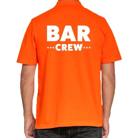 Bar crew poloshirt oranje voor heren -  staff team / personeel polo shirt