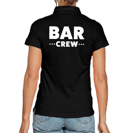 Bar crew poloshirt zwart voor dames - bar staff / personeel polo shirt