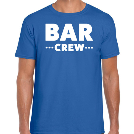 Bellatio Decorations Bar Crew t-shirt voor heren - personeel/staff shirt - blauw