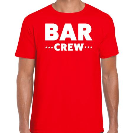 Bellatio Decorations Bar Crew t-shirt voor heren - personeel/staff shirt - rood