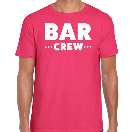 Bar Crew t-shirt for men - staff shirt - pink