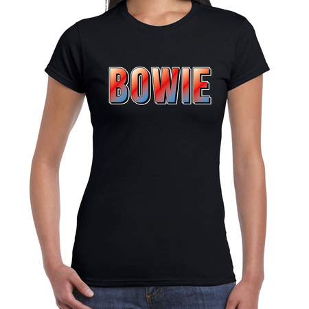 Bowie muziek kado t-shirt zwart dames - fan shirt - verjaardag / cadeau t-shirt
