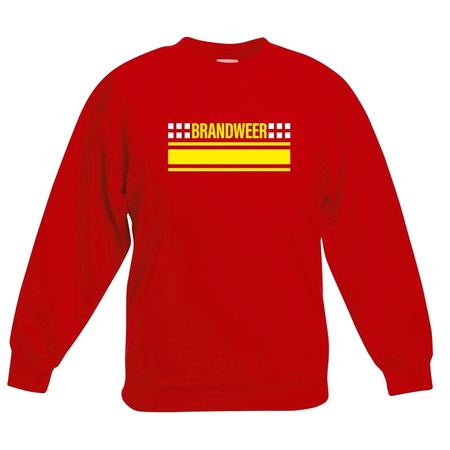 Brandweer logo rode sweater voor jongens en meisjes - Hulpdiensten verkleedkleding