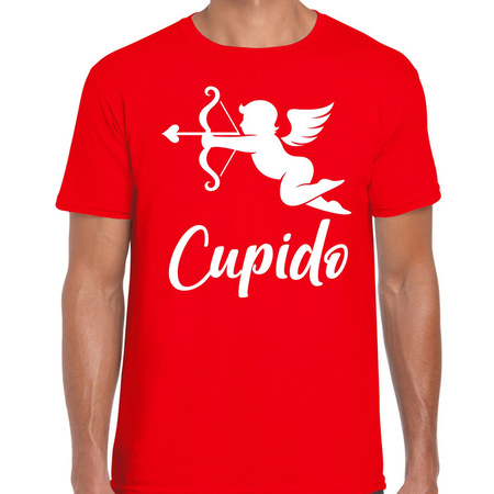 Cupido liefde Valentijn t-shirt rood voor heren - kostuum / outfit - liefde / vrijgezellenfeest / huwelijk / valentijn / carnaval verkleed kleding