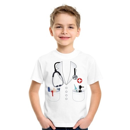 Doctor costume t-shirt white for children