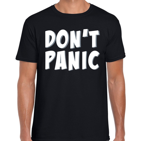 Dont panic / geen paniek t-shirt zwart voor heren - crisis -19 - t-shirt / shirtje