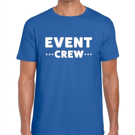 Event crew tekst t-shirt blauw heren - evenementen staff  / personeel shirt