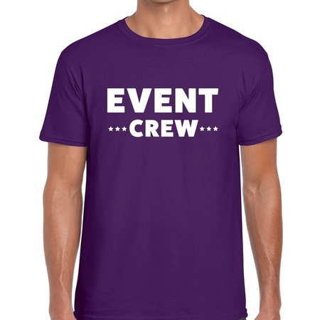 Event crew tekst t-shirt paars heren - evenementen staff  / personeel shirt