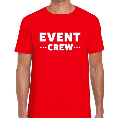 Event crew tekst t-shirt rood heren - evenementen staff  / personeel shirt