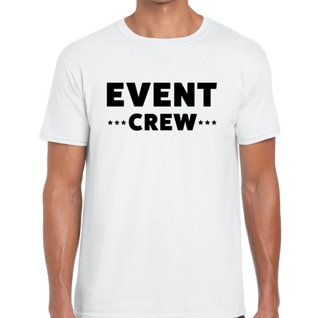 Event crew tekst t-shirt wit heren - evenementen staff / personeel shirt