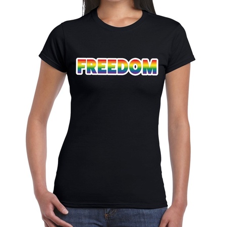 Freedom  Hot gay pride t-shirt black women