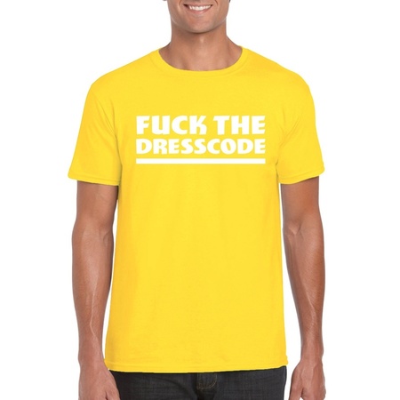 Fuck the dresscode T-shirt yellow for men