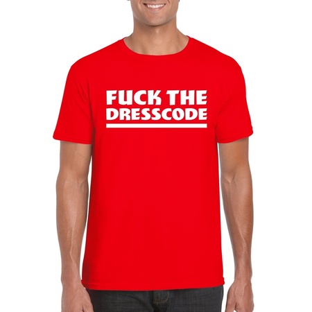Fuck the dresscode heren shirt rood - Heren feest t-shirts