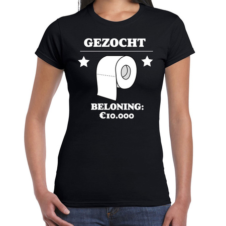 Gezocht wc rol beloning 10.000 euro t-shirt black women 