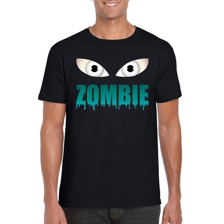 Halloween zombie eyes t-shirt black for men