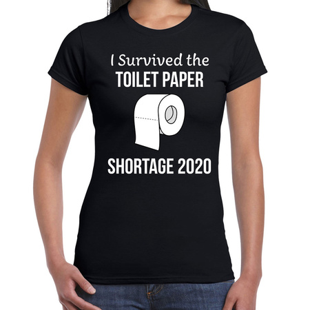 I survived the toilet paper shortage 2020 t-shirt black women 